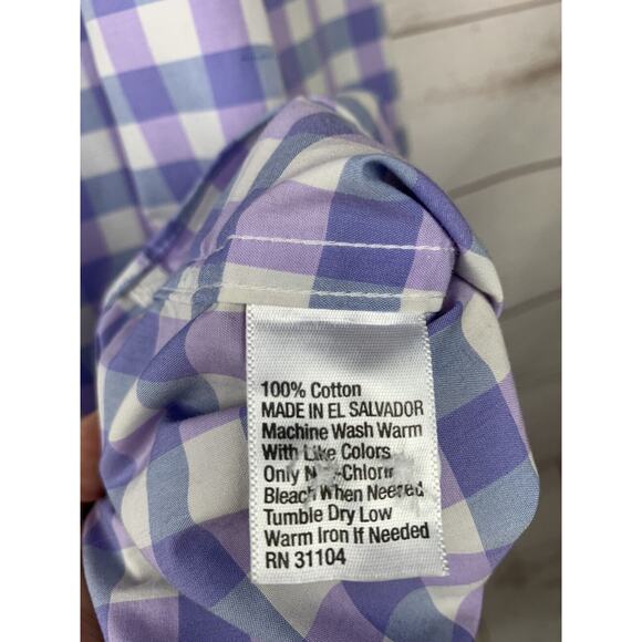Made Cam Newton Shirt Mens Large Non Iron Modern Fit Button Up Plaid - Picture 5 of 5